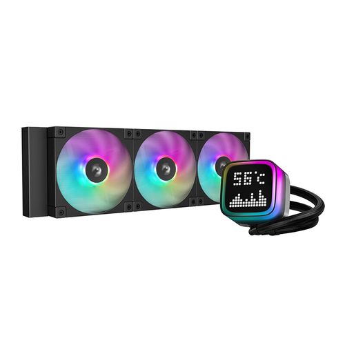 PC motherboard with installed CPU cooler