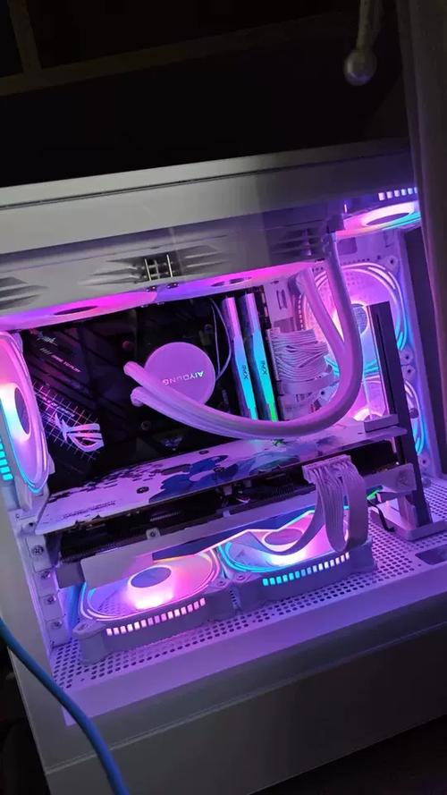 Gaming setup with graphics card performance monitoring