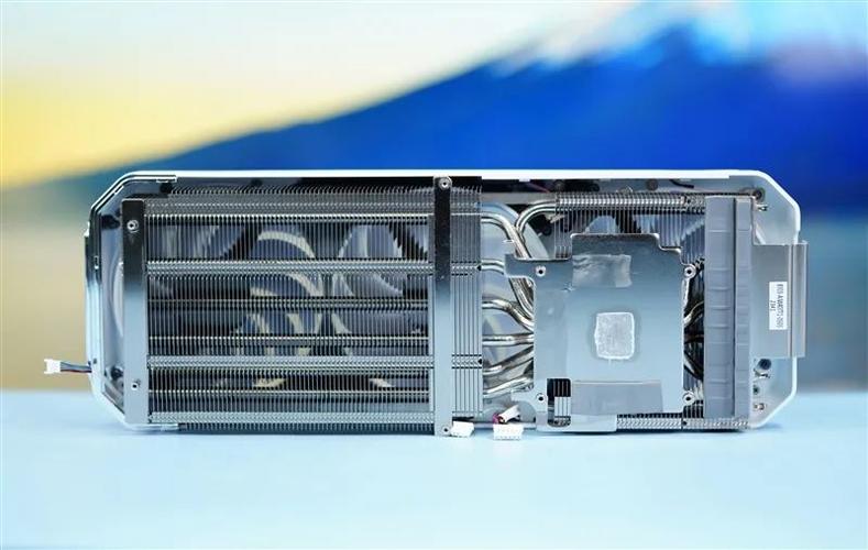 Graphics card cooling fans and heatsink close-up