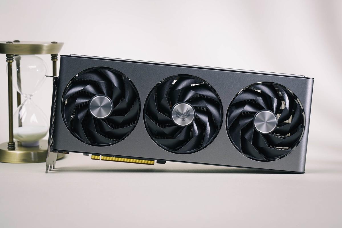 Graphics card in gaming benchmark test setup