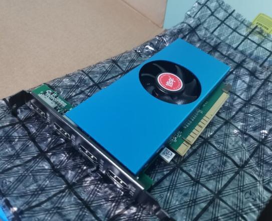 Computer hardware components including GPU on a motherboard