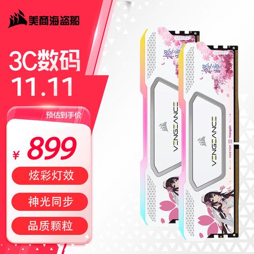 彩色 RGB 灯光下的电脑内存模块