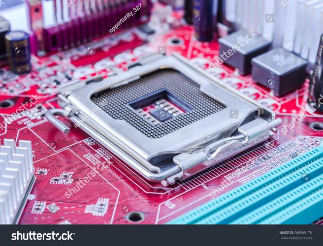 Intel CPU processor close-up on motherboard