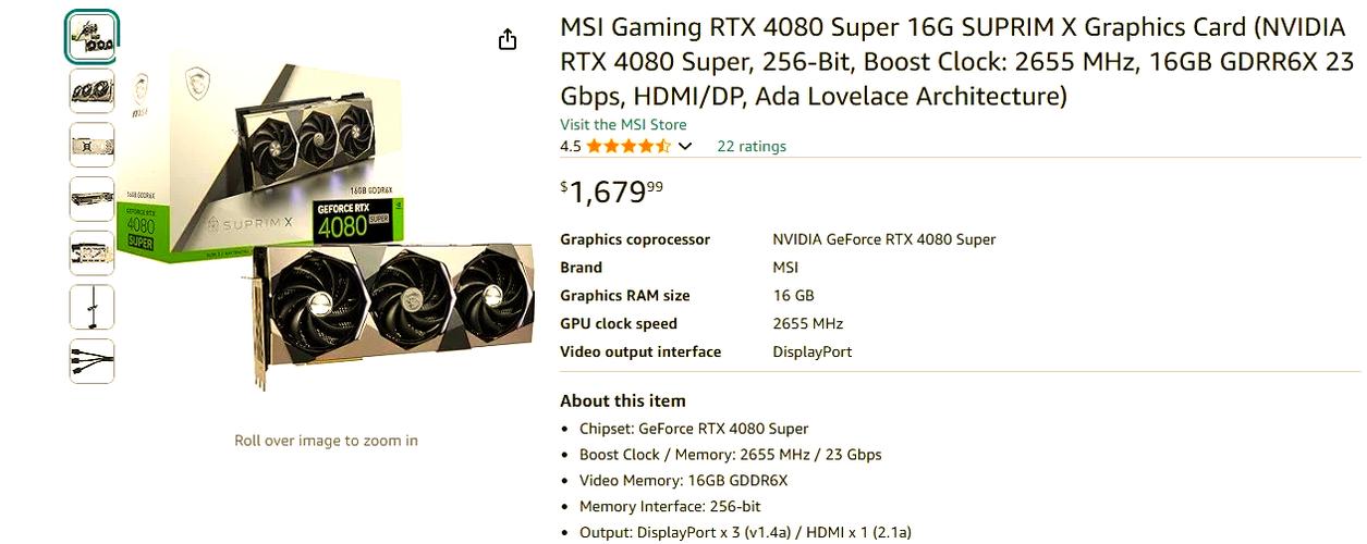 Shopping cart with technology products including graphics cards