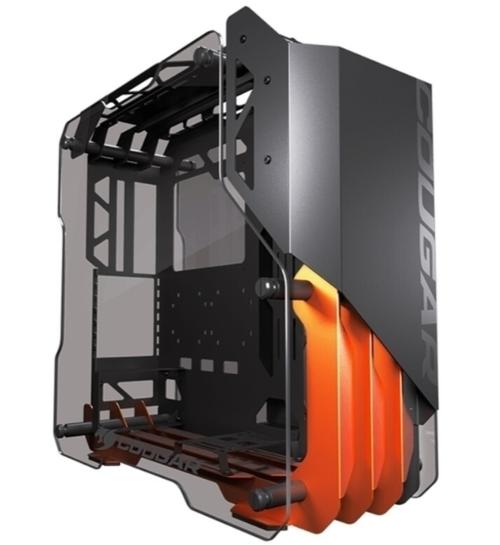 Detailed view of PC case internals