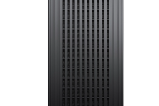 Black computer tower case exterior view