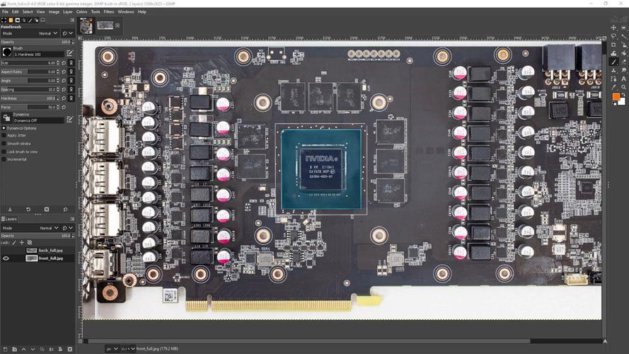 现代高性能显卡内部电路板特写