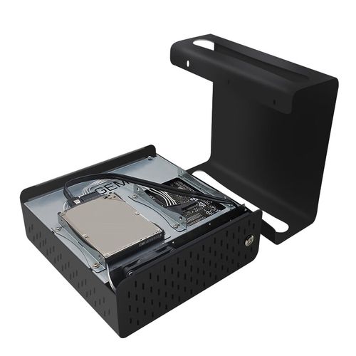 Modern mini PC setup on desk