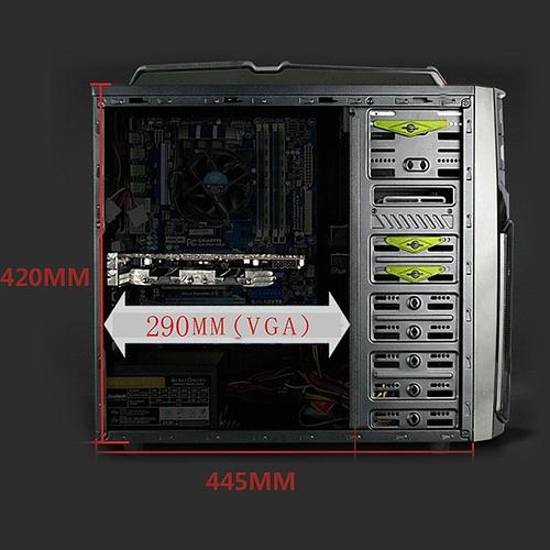 PC case internal components and motherboard tray