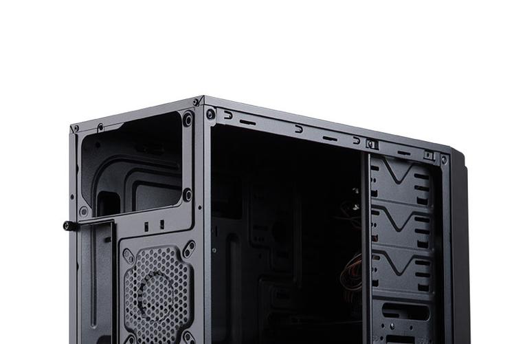 Empty black ATX case interior