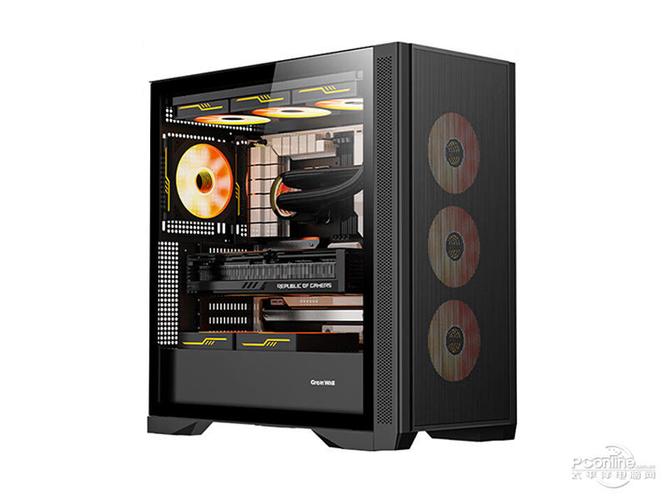 Modern black PC case exterior view