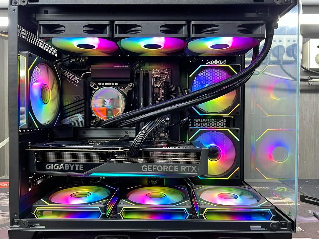 Computer hardware components including CPU and GPU on a motherboard