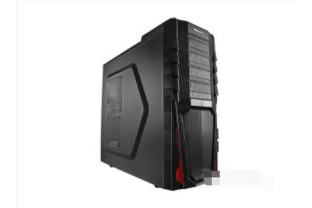Gaming PC build inside black case
