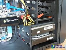 Open PC case showing internal components