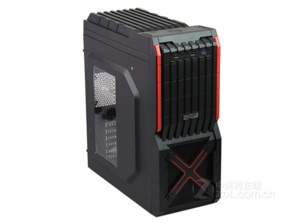 Close-up of black computer case exterior