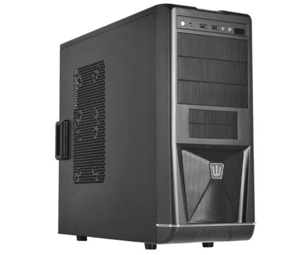 黑色电脑机箱正面视图