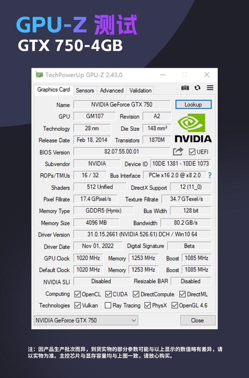 显卡规格对比示意图