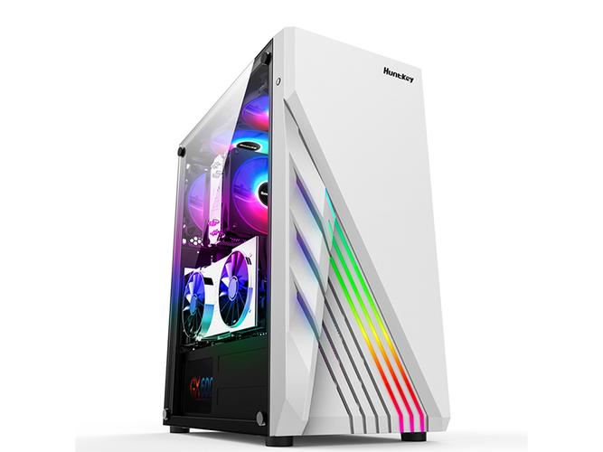游戏PC机箱玻璃侧面板特写