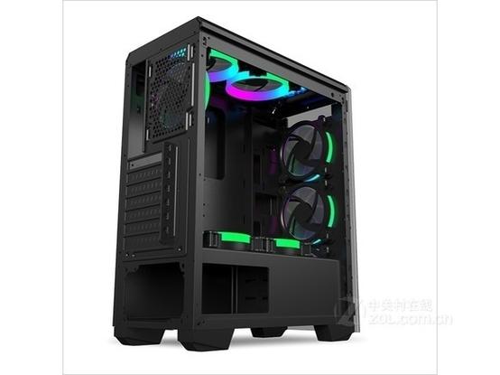 Close-up of black computer case exterior