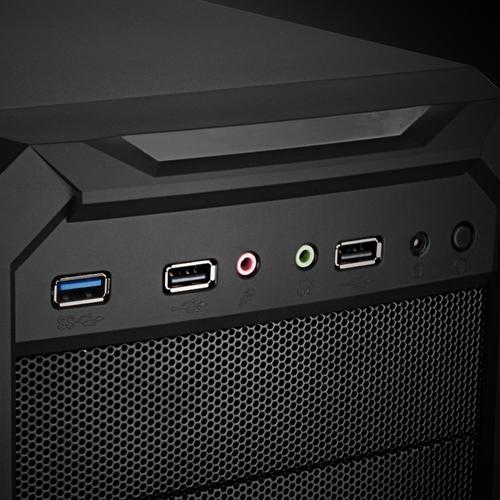 Empty black PC case interior specs view