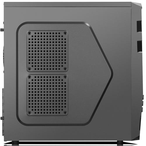 Computer components inside black PC case
