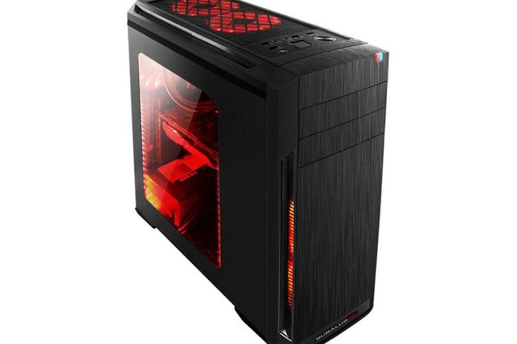 Open PC case showing clean exterior design