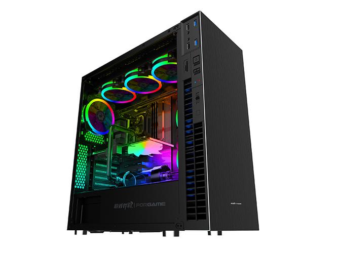 现代黑色PC机箱桌面搭建