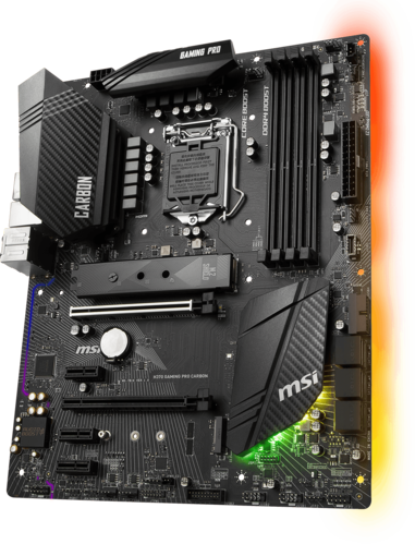 Motherboard close-up showing chipset and CPU socket area
