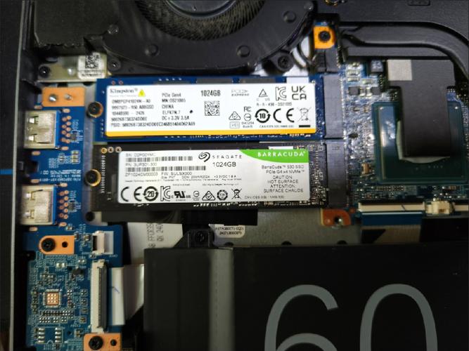 Close-up of computer hardware components on a motherboard