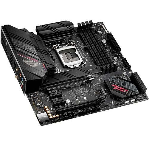 Close-up of motherboard chipset and components