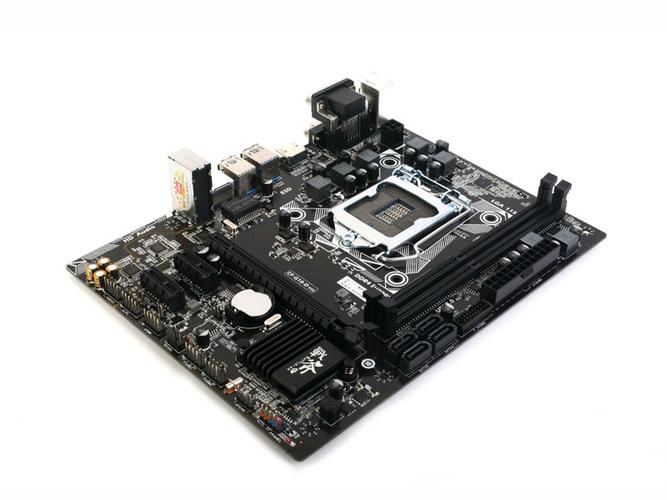 Green computer motherboard tilt-shift