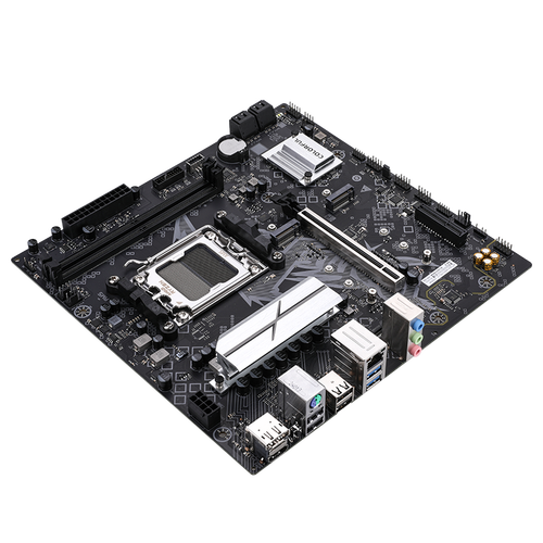 Close-up of computer board with components