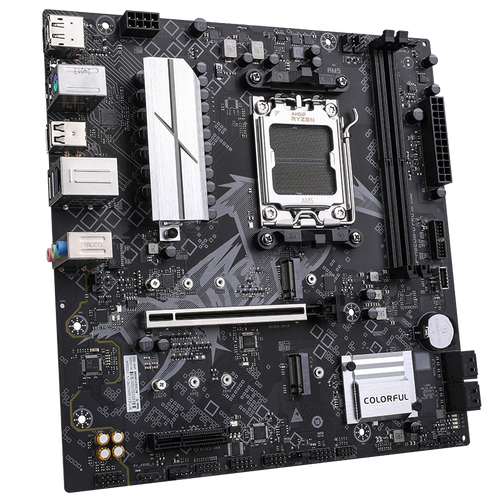 CPU chip on motherboard close-up