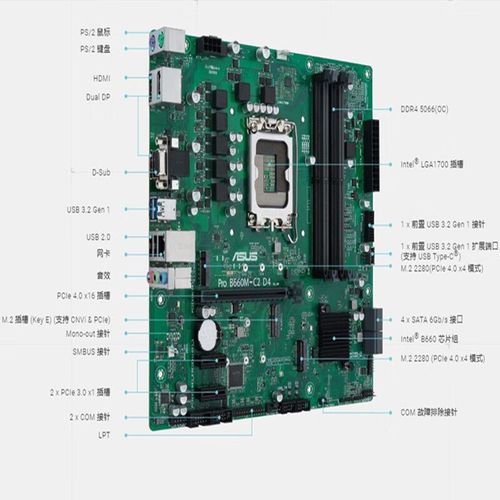 电脑主板 PCIe 与内存插槽特写