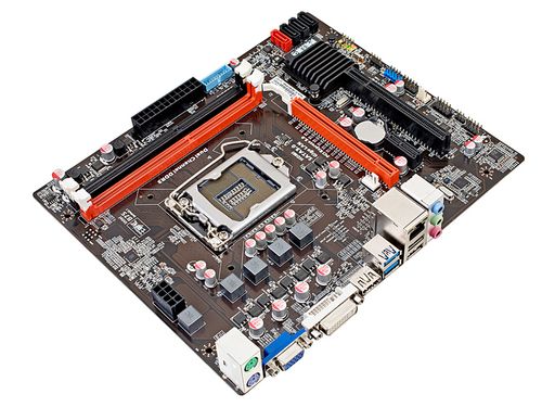 电脑主板黑红配色特写