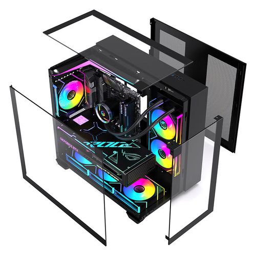 PC cooling system with fans and heatsinks