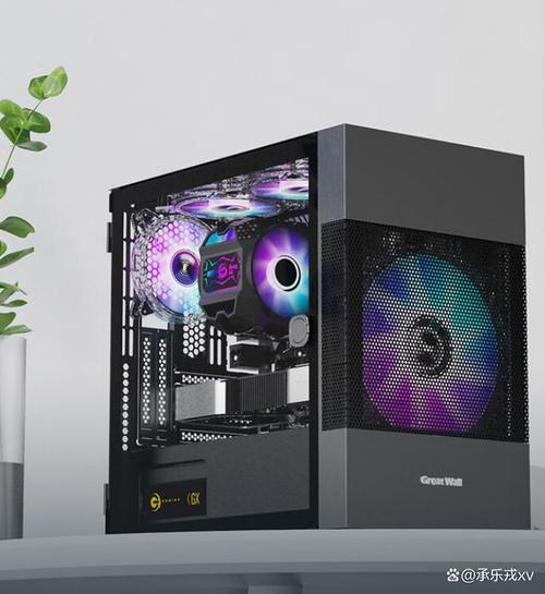 黑色机箱侧面透视图