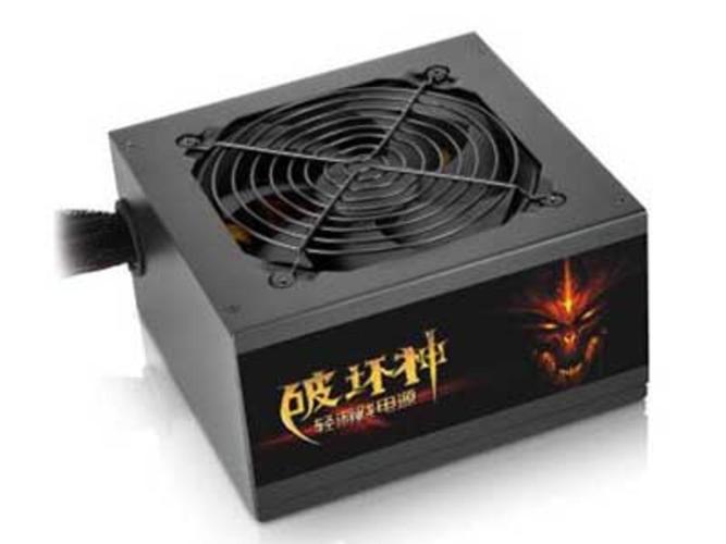 电脑电源单元黑色外壳细节