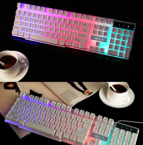 键盘背光效果特写，突出幻彩灯光