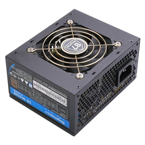 Close-up of computer power supply hardware