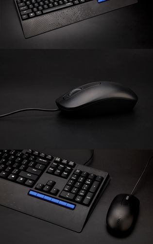 购物车中的键鼠套装，象征购买决策