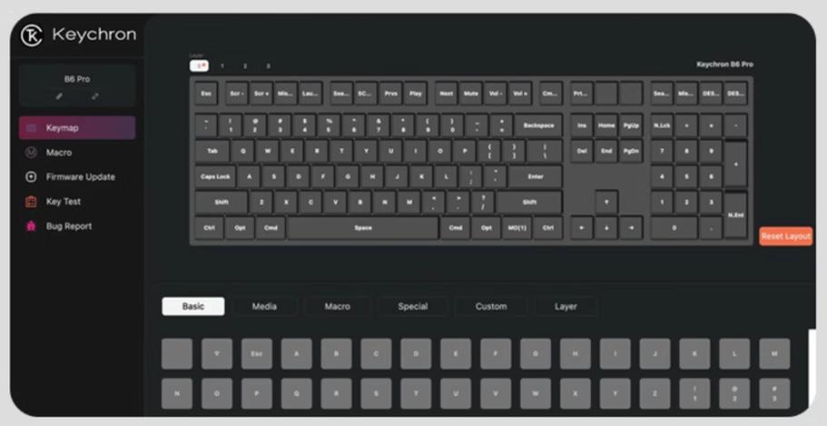 Side view of Keychron B6Pro keyboard