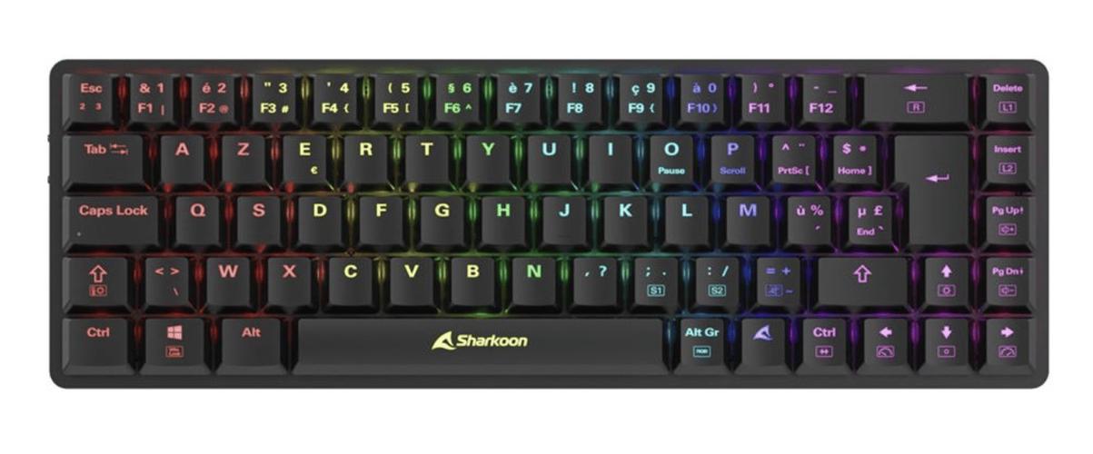 Top view of mechanical keyboard keys