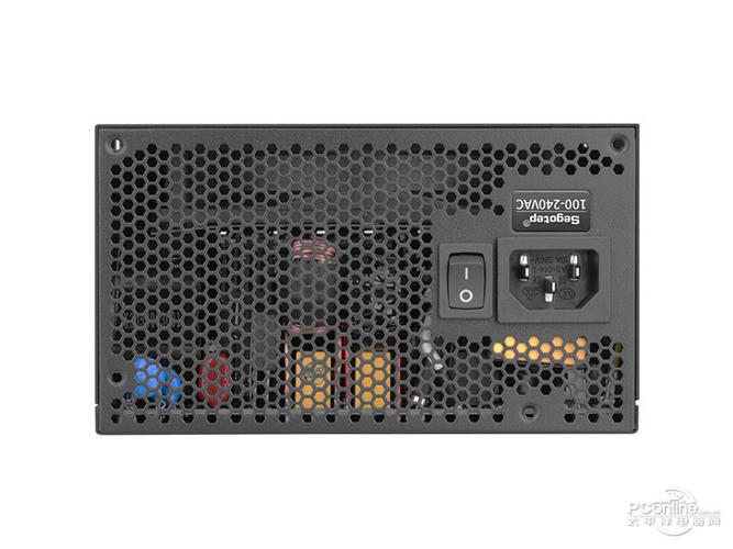 Close-up of computer power supply unit hardware and fan