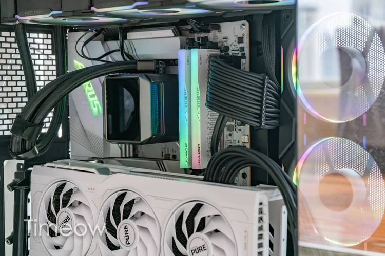 PC components with RGB lighting and cooling