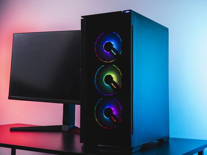 Close-up of PC case design details