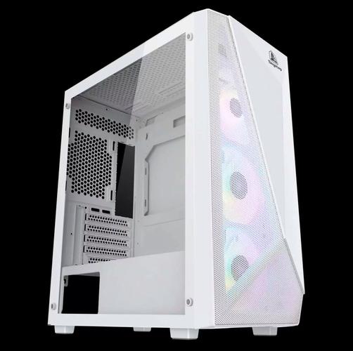 Modern black computer tower with glass side panels