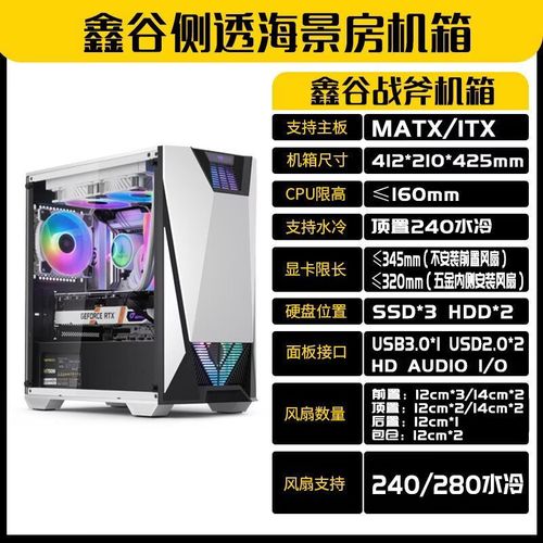 Inside computer case with cables management