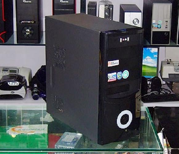 Modern PC case with components installed