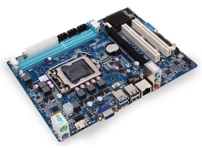 Micro ATX motherboard close-up